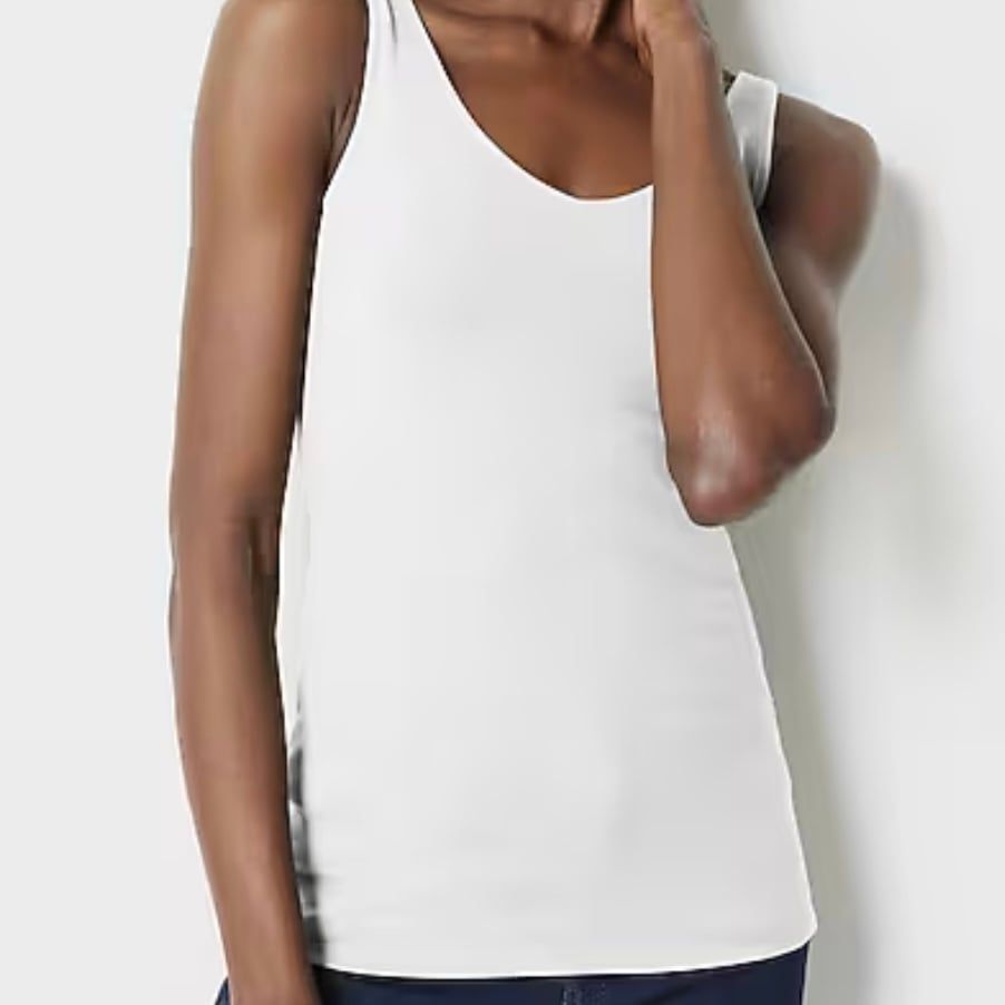 J. Jill Women's Essential Staple Wardrobe Layering Solid Ivory Perfect Tank Xl
